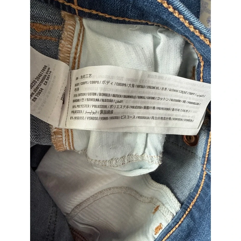 Abercrombie Kids Girls High Rise Flare Jeans Dark Wash Button Fly Size 15/16 Reg